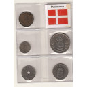 DANIMARCA set monete circolate da  5- 10 - 25 Ore - 1 Krone -  e 5  Kroner del 1962 anni vari 